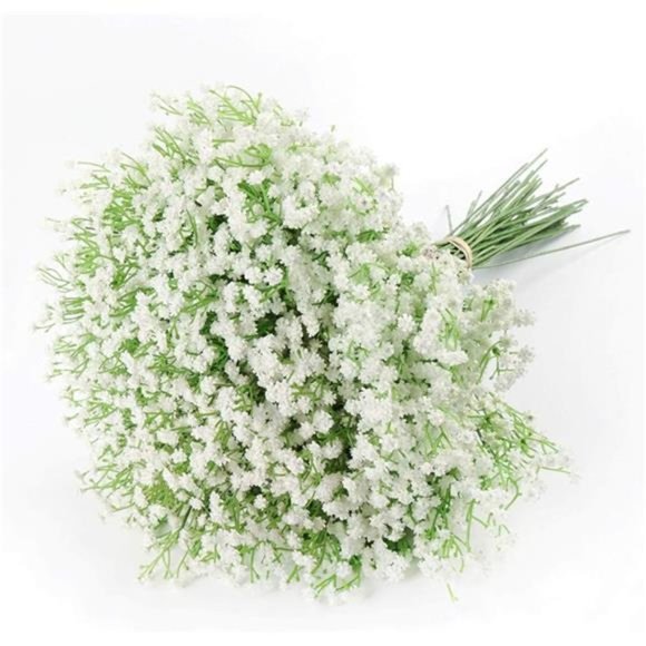 Artificial Flowers White Gypsophila Bouquets 15pcs Real Touch Flowers Wedding - Picture 1 of 6